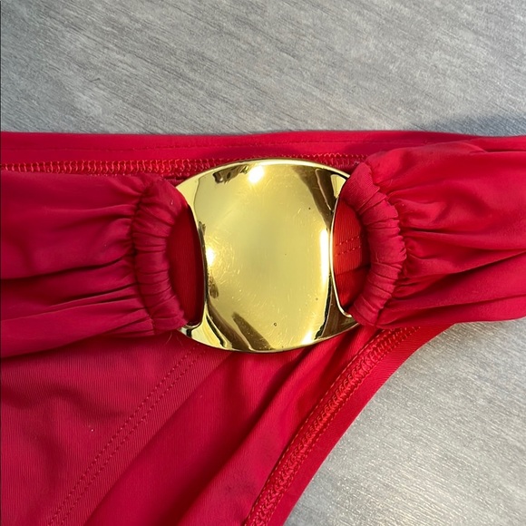 BLUE ROD BEATTIE Coral and Gold Metal Bikini Set, Size 12 - Picture 5 of 11